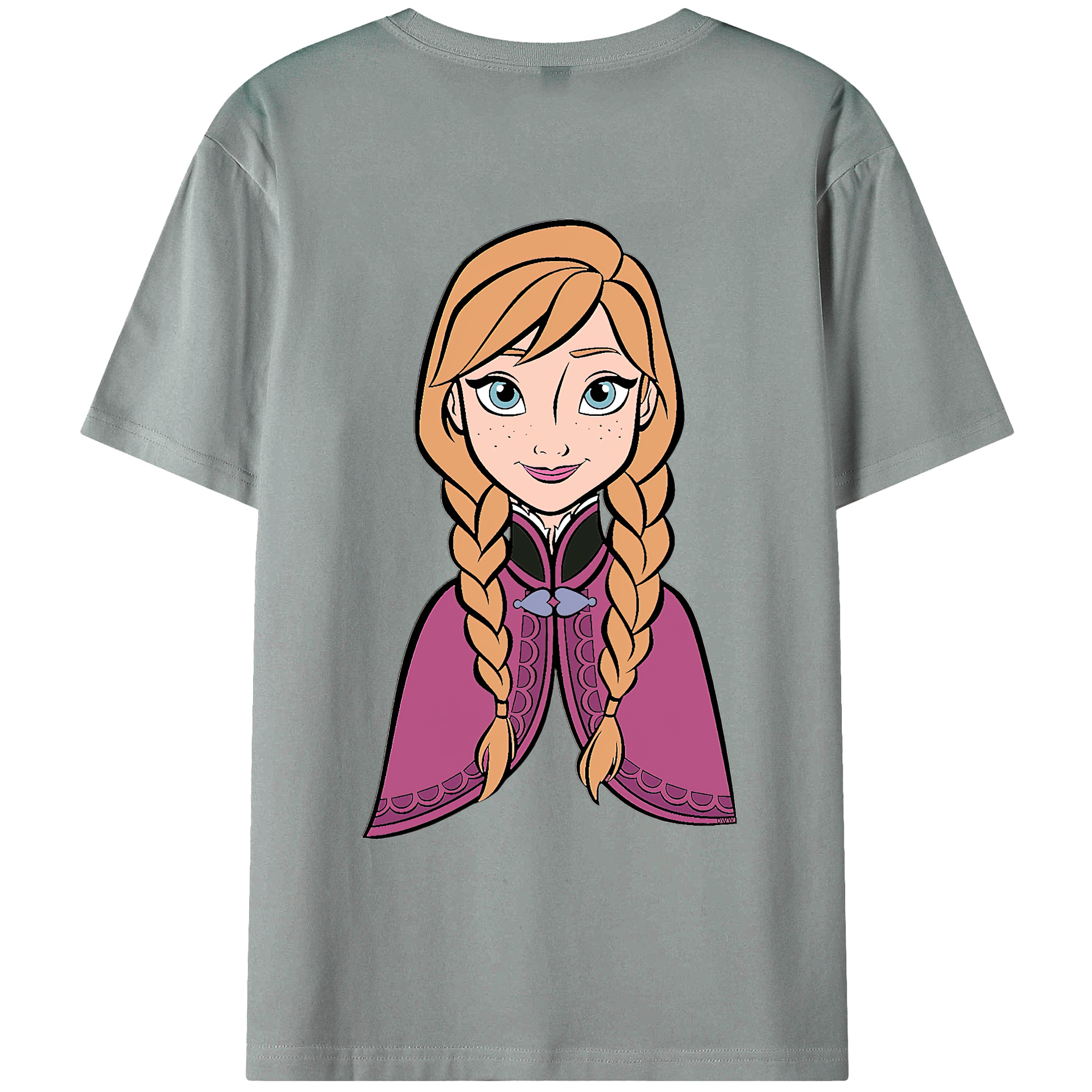 （画像用） アナと雪の女王 アンナ エルサ Frozen Anna Elsa 綿100％ メンズ半袖Tシャツ（バックプリント） 通気性